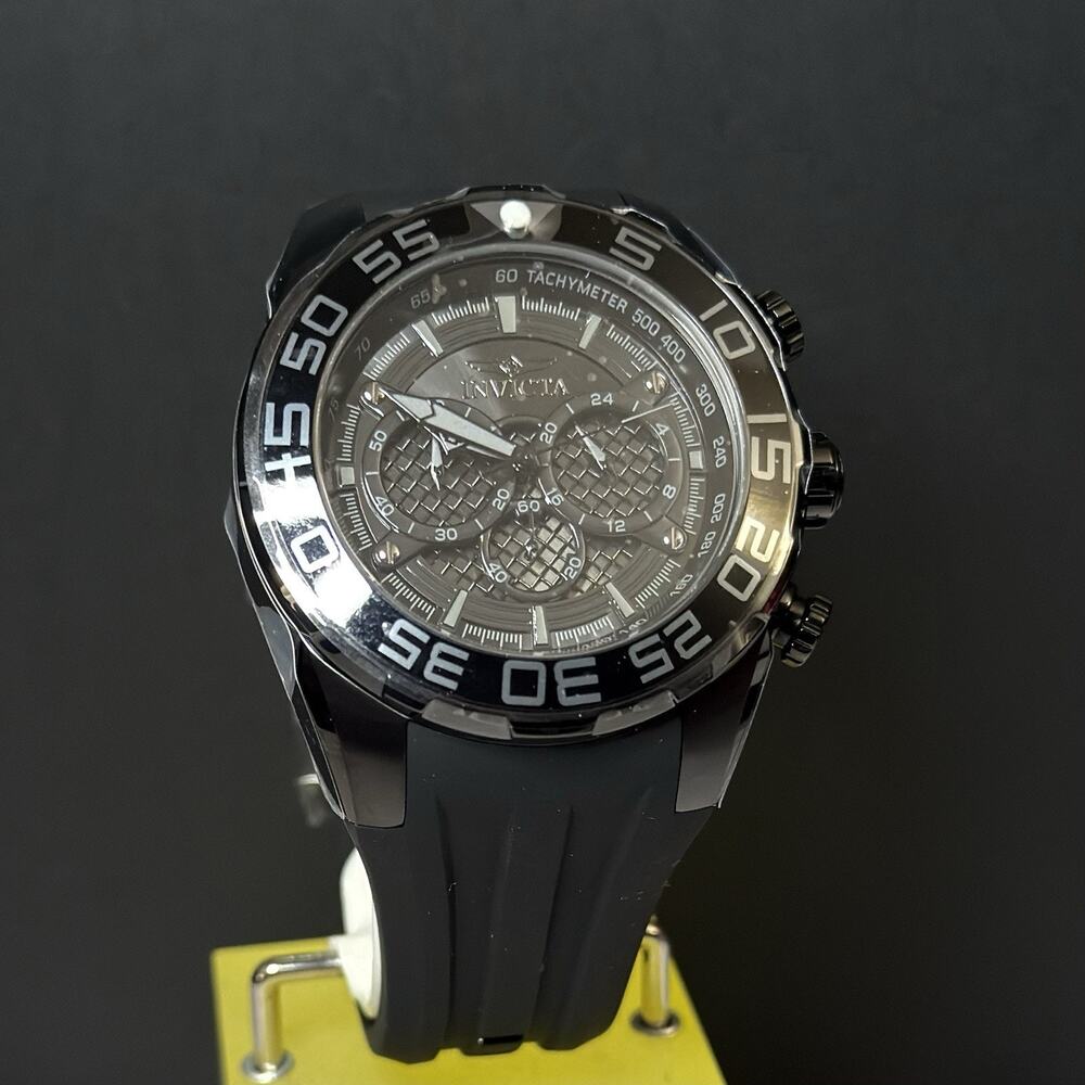 Invicta Speedway SCUBA Typhoon Black Mens Watch 50mm Chronograph 26309 NEW INBOX